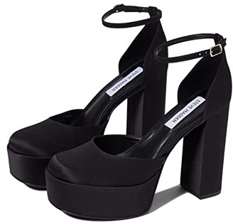 Steve Madden Women's Agata Pump - Classic Block Heel Pumps With Ankle Strap