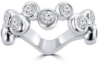 Madina Jewelry 1.55 ct Ladie's Round Cut Diamond Anniversary Wedding Band in 18 kt White Gold In Size 14