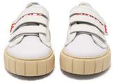 Thumbnail for your product : Primury - Scratch Fragile Print Leather And Canvas Trainers - Mens - White Multi