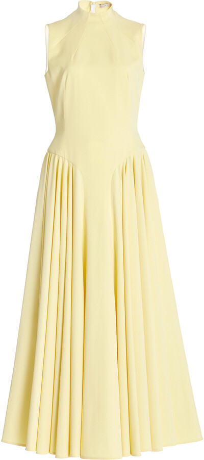 Emilia Wickstead - Women's Neville Sleeveless Crepe Maxi Dress - Yellow - Moda Operandi