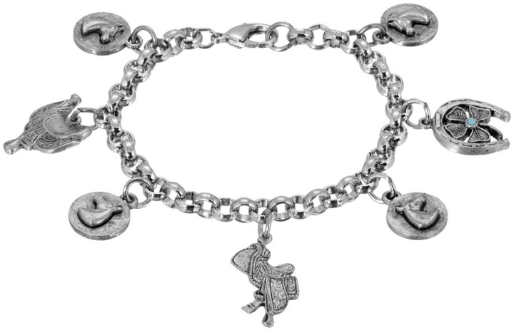 Artwork Store Adjustable Silver Bracelets War Horse Charming Fashion Chain Link Bracelets Jewelry for Women 