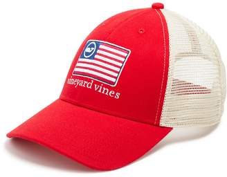Vineyard Vines American Flag Whale Trucker Hat