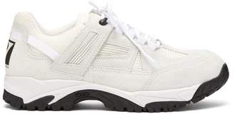 Maison Margiela - Security Suede And Mesh Low Top Trainers - Mens - White