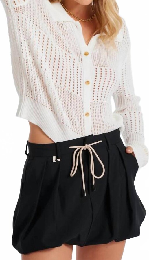 Bishop + Young Sporty Pointelle Cardigan In White