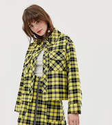 Thumbnail for your product : Monki trucker jacket in yellow check