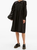 Thumbnail for your product : Molly Goddard Greta Shirred Cotton-gabardine Dress - Black