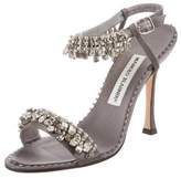 Thumbnail for your product : Manolo Blahnik Embellished Satin Sandals