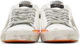 Thumbnail for your product : Golden Goose White and Orange Superstar Sneakers