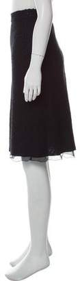 Prada Textured Knee-Length Skirt Black Textured Knee-Length Skirt