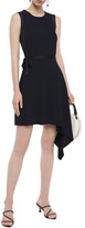 Thumbnail for your product : Claudie Pierlot Asymmetric Satin-trimmed Crepe Mini Skirt