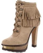 Thumbnail for your product : Brian Atwood Fringe-Trimmed Suede Boots