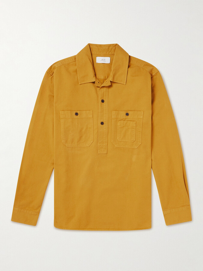 Garment-Dyed Cotton-Blend Corduroy Shirt