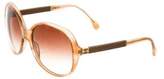 Thumbnail for your product : Chanel Oversize Leather-Trimmed Sunglasses