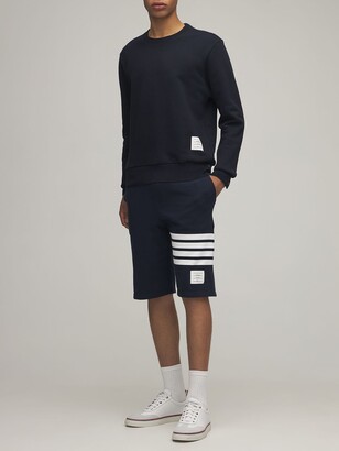 Thom Browne Intarsia Stripes Cotton Jersey Shorts