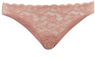 Hanro Moments Floral-lace Briefs - Womens - Dark Pink