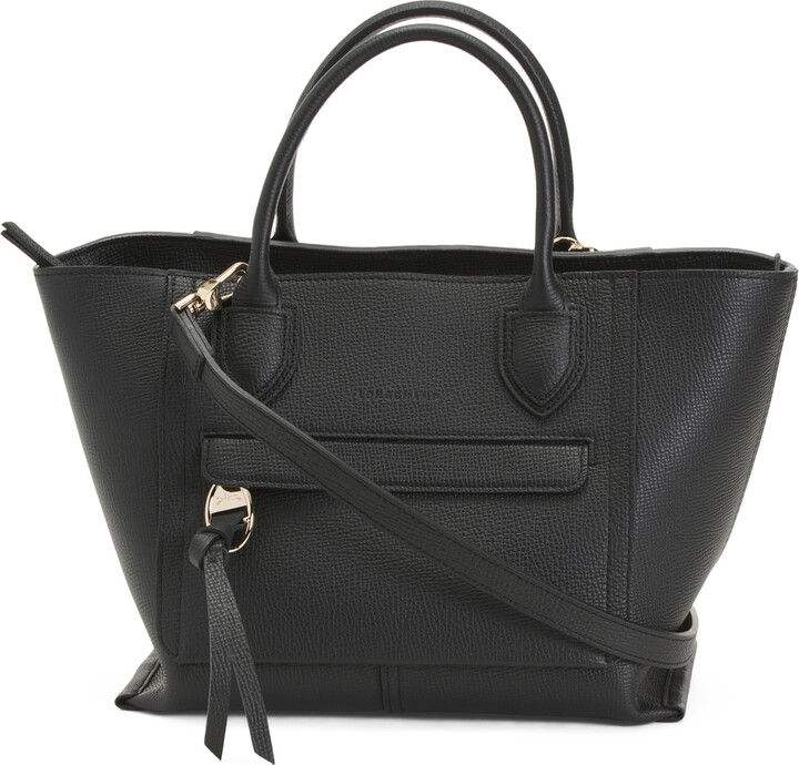 Longchamp Leather Mailbox Tote With Shoulder Strap - ShopStyle