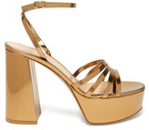 Thumbnail for your product : Gianvito Rossi Angelica 70 Leather Platform Sandals - Gold