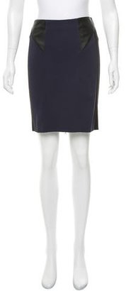 Yigal Azrouel Leather-Accented Bodycon Skirt