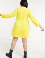 Thumbnail for your product : Rokoko Plus oversized smock sweat dress in buttercup yellow