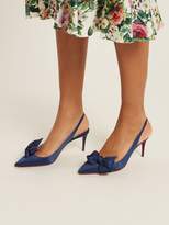 Thumbnail for your product : Christian Louboutin Yasling 70 Slingback Satin Pumps - Womens - Navy