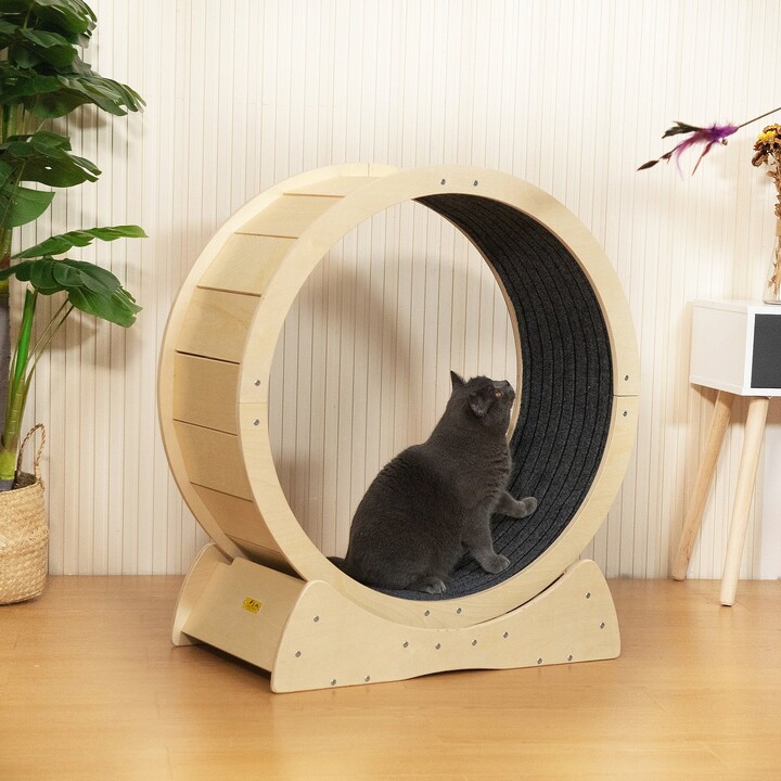 coziwow Exercise Wheel with Lock & Teaser Cat Treadmill