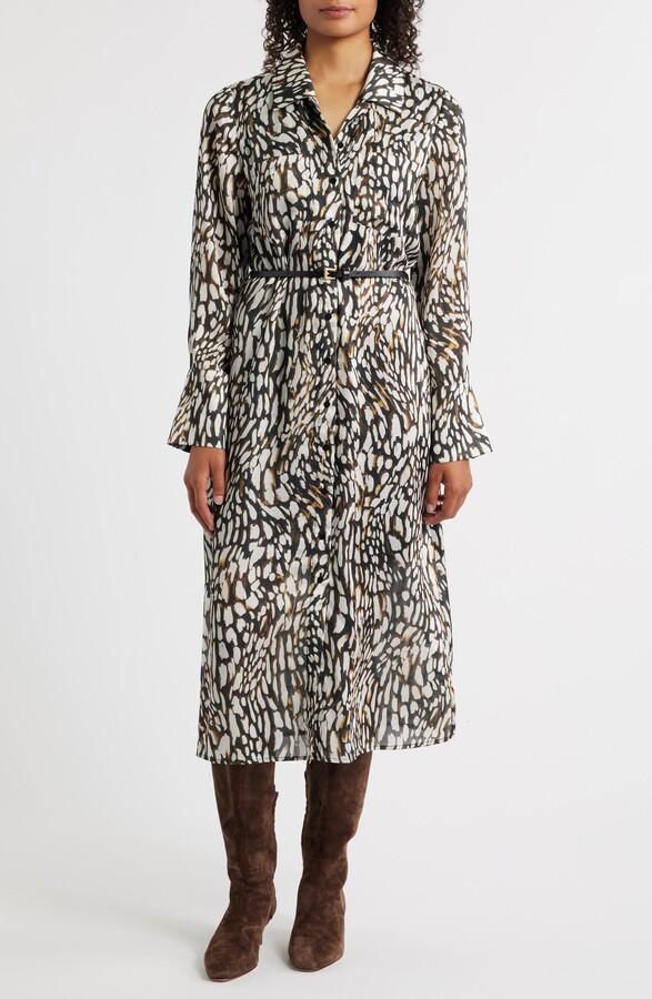 Sam Edelman Print Long Sleeve Shirtdress