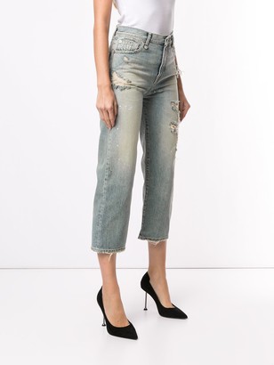 R 13 Cheryl ripped cropped jeans