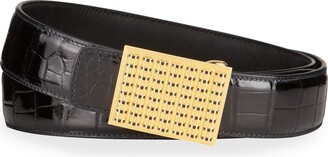 STEFANO RICCI Men'S Signature Eagle Crocodile Leather Belt for Men