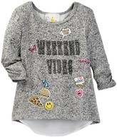 Thumbnail for your product : Jenna & Jessie 3/4 Sleeve Split Back Screen Top (Little Girls)