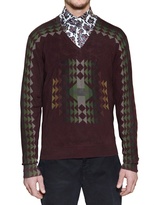 Thumbnail for your product : Etro Jacquard Wool Knit V Neck Sweater