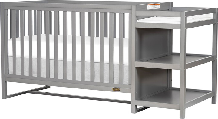 Dream On Me Milo 5-In-1 Convertible Crib and Changing Table I Free Changing Pad, Storm Grey