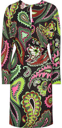 Emilio Pucci Gathered Printed Jersey Dress - Green