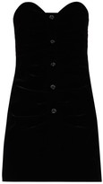 Thumbnail for your product : Saint Laurent Crystal-button Velvet Bustier Dress - Black
