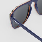 Thumbnail for your product : Burberry Icon Stripe Detail Square Frame Sunglasses