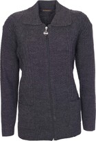 Thumbnail for your product : Lets Shop Shop Womens Zipped Cable Knit Long Sleeve Zip Through Fasten Jumper Top Ladies Classic Knitwear Zipper Cardigan Pullover Plus Size 10 12 14 16 18 20 22 24 Navy