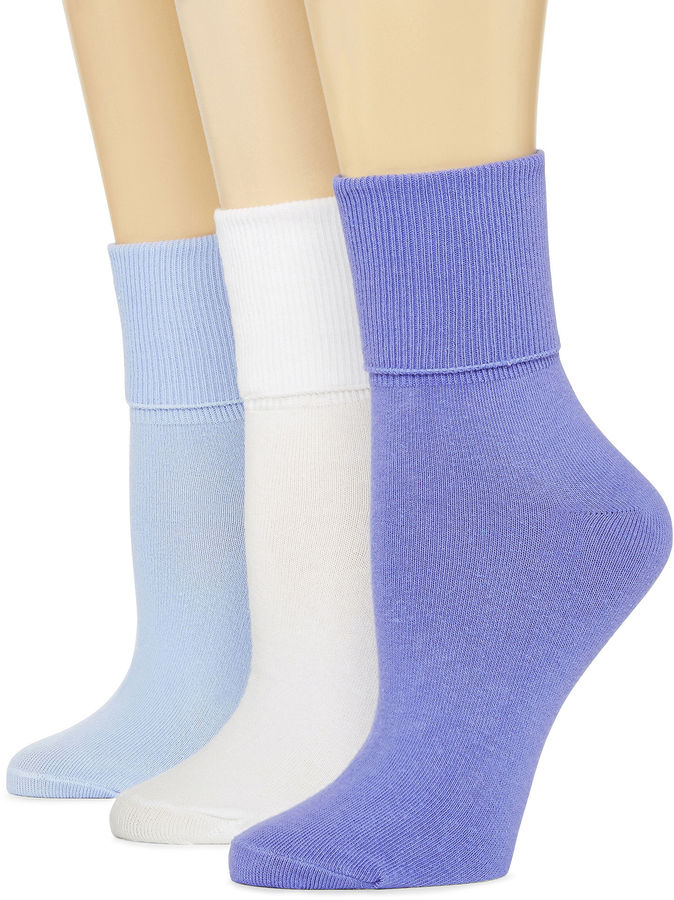 JCPenney MIXIT Mixit 3pk. Mary Jane TurnCuff Socks ShopStyle