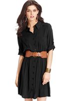 Thumbnail for your product : Amy Byer BCX Juniors' Short-Sleeve Belted Shirtdress