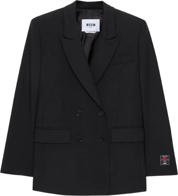MSGM Double-Breasted Patch Blazer