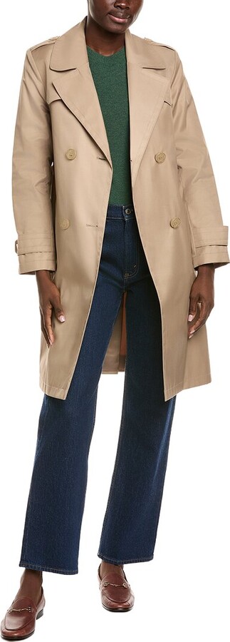 Via Spiga Double Breasted Belted Trench Coat ShopStyle