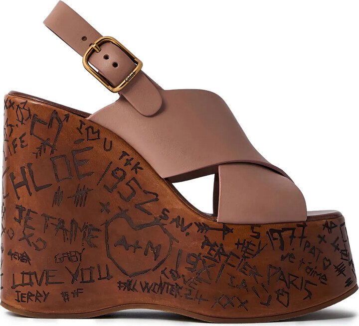 Chloé 130mm Maxime cross-strap wedge sandals