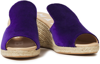 Manebi Hamptons Velvet Wedge Espadrille Sandals