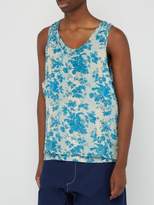 Thumbnail for your product : By Walid Layered Floral Print Silk Tank Top - Mens - Blue White