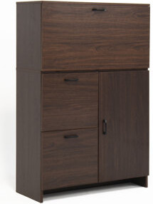 Ebern Designs Desk Cabinet, With Storage Drawer & Shelves, Fold-Up Desktop, Ideal For Home, Office, Kitchen Storage Organizer, Dormitory, Small Spaces W31.49\Xd13.7
