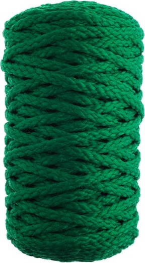 John Bead 6mm Braided Macramé Cord in Kelly Green