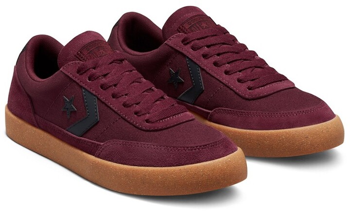 Converse Net Star Classic suede-mix sneakers in deep bordeaux - ShopStyle