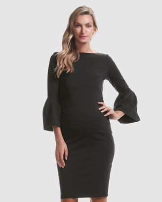 Soon Women's Black Party Dresses - Myra Ruffle Maternity Dress - Size One Size, M at The Iconic