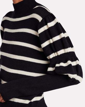 Derek Lam 10 Crosby Elani Striped Wool Mock Neck Sweater