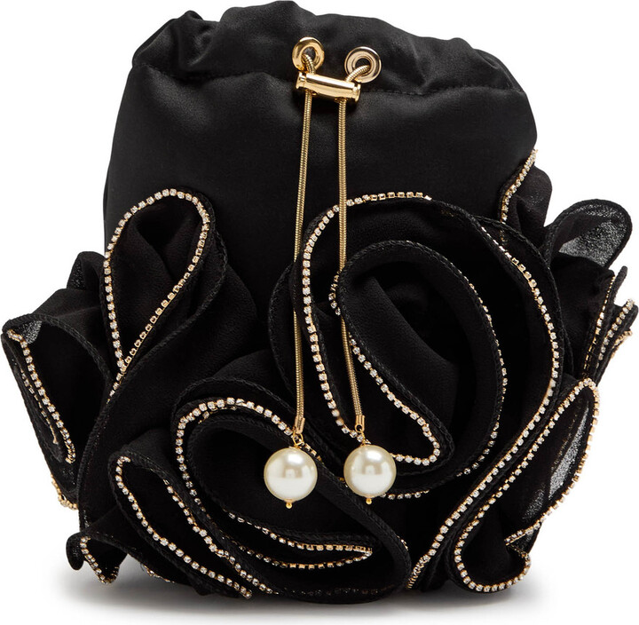 Rosantica Ruffles Embellished Satin Cross-body bag