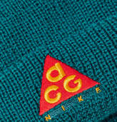 Thumbnail for your product : Nike Logo-Appliqued Ribbed Knitted Beanie - Men - Green