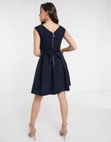 Thumbnail for your product : Closet London skater mini dress with pockets in navy